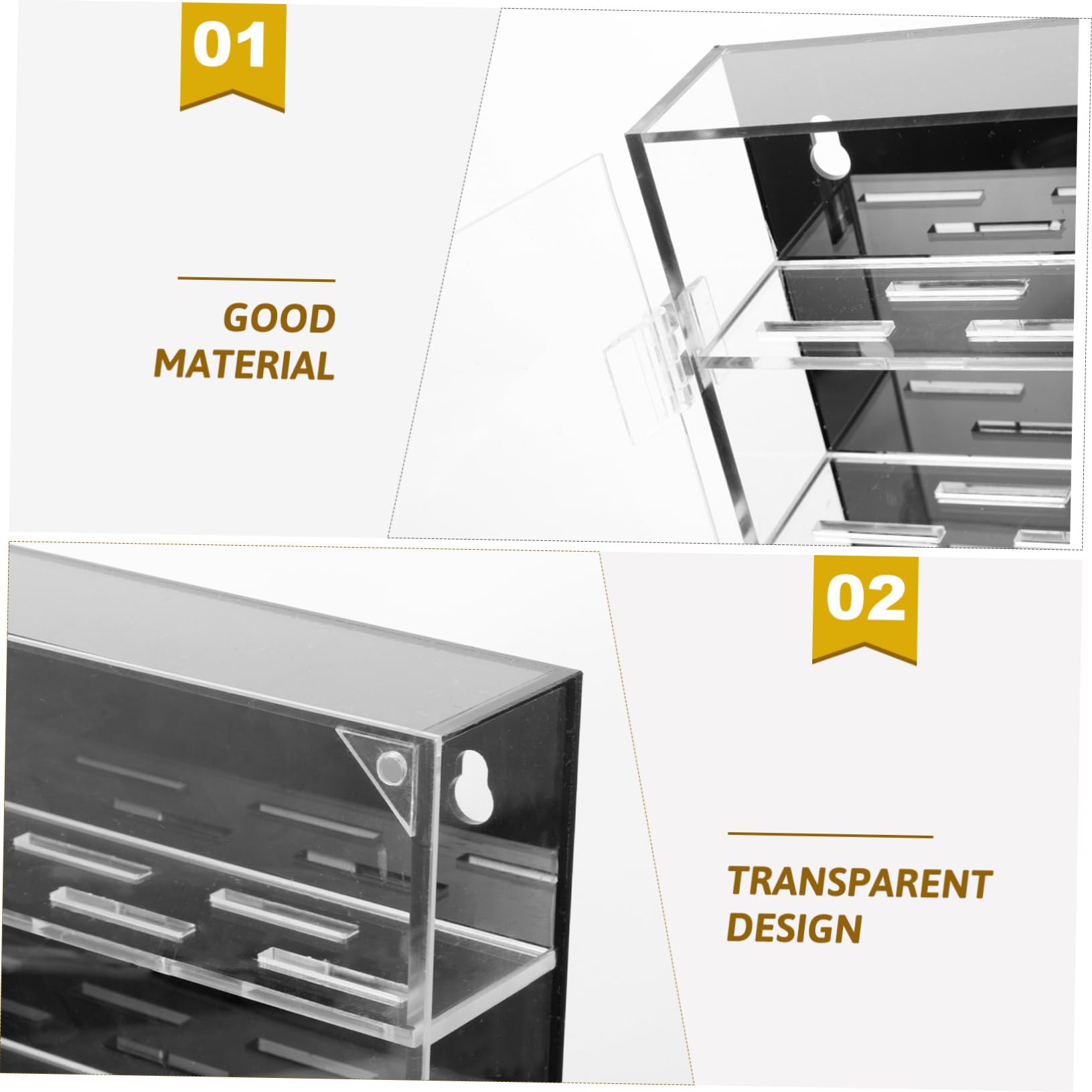 Estuche Transparente para Coleccionar Monedas de Plástico Negro