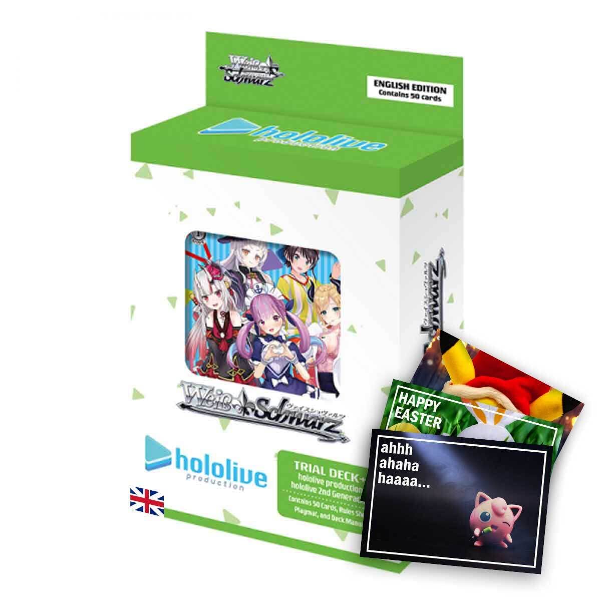 Lively Moments Weiß Schwarz Karten Trial Deck+ Hololive Production 2nd Generation EN und Exklusive Gratis Grußkarte - 