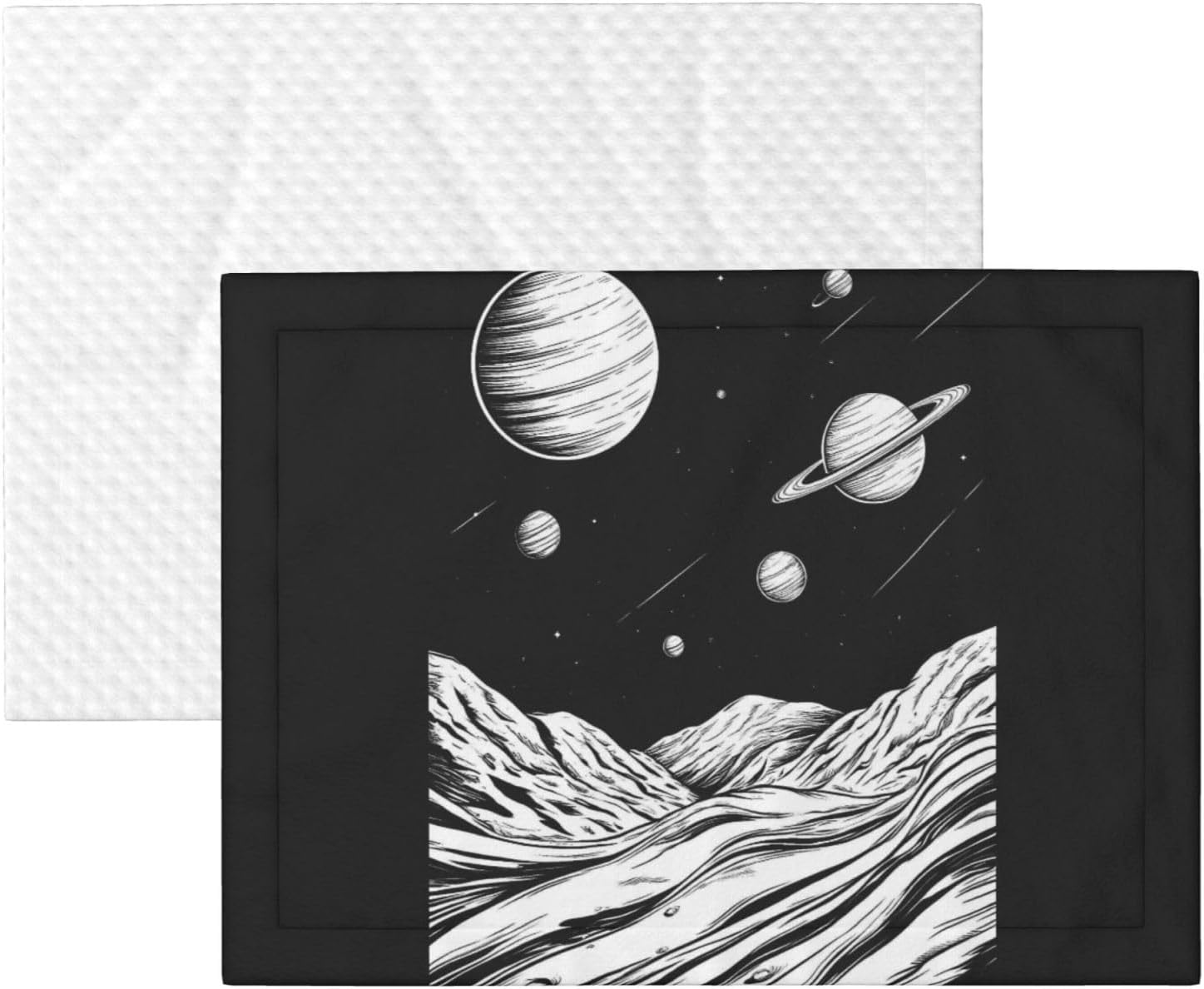 Cosmic Landscape Celestial Art Print Soft Plush Pet Blanket, Washable Dog Blanket, Cat Fleece Throw, Puppy Bed Crate Mat & Sofa Couch Protector - Large