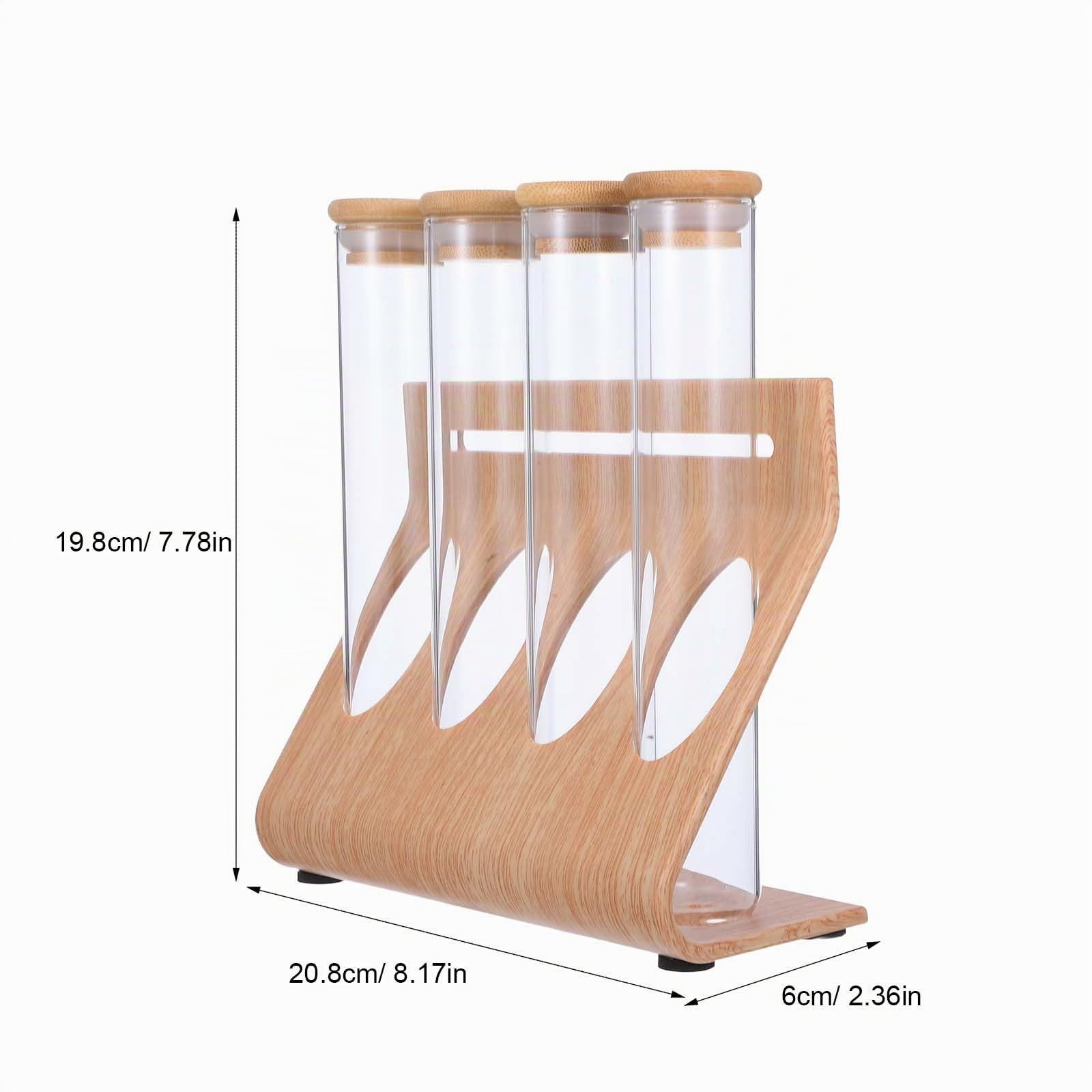 GLEAVI PréSentoir À Grains De Café Transparent Support Tube À Essai En Verre Pour Cuisine Bar Salon De Thé Rangement Pratique Multifonction