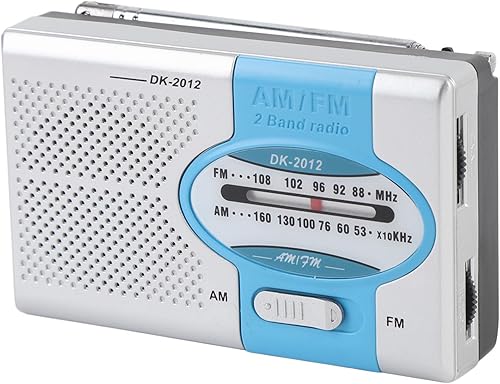 Miniatura 2 de Portable Radio, AM FM Pocket Transistor Radio with Speaker and Earphone Jack, for Outdoor Travel and Home Use (Silver Blue)