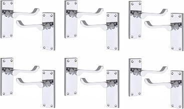 Golden Grace 6 Pairs Victorian Scroll Lever Latch Internal Door Handles in Silver Polished Chrome Finish, Classic Interior Premium Quality - 120mm Long