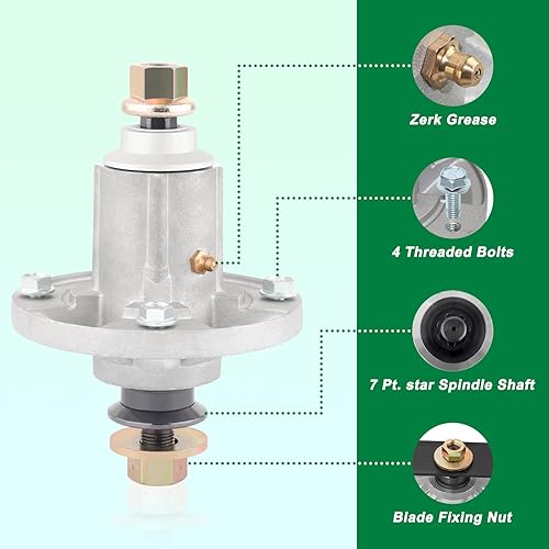 Miniatura 3 de Conjunto de cortacésped para eje John Deere D140, D100-D160 LA100-LA165 X110 X120 y X140 GY20454, GY20867, GY20962 Oregon 82-359 Raisman 80-12-041