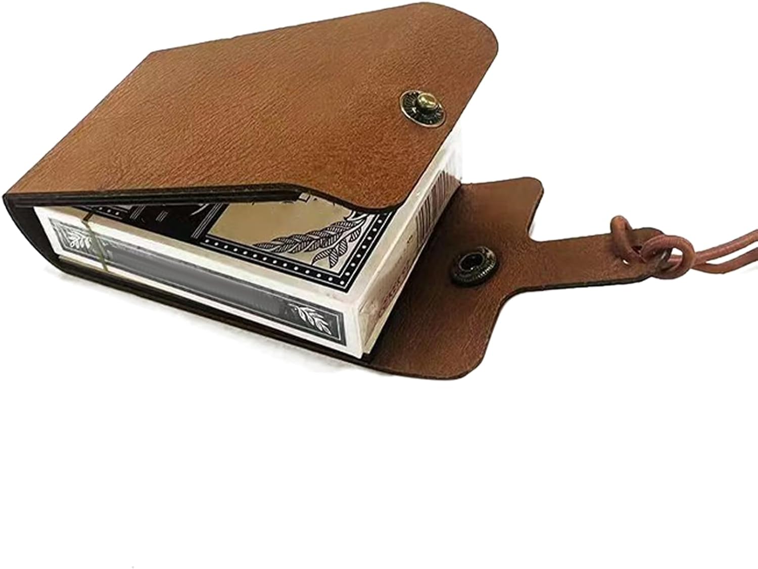 Travel Cribbage Board Game Set – 10x7x3cm Wood Cribbage Board, Portable Family Entertainment | Faux Leather Storage Case, Peg Markers and Card Deck, Strategy Game for Adults Children, Travel