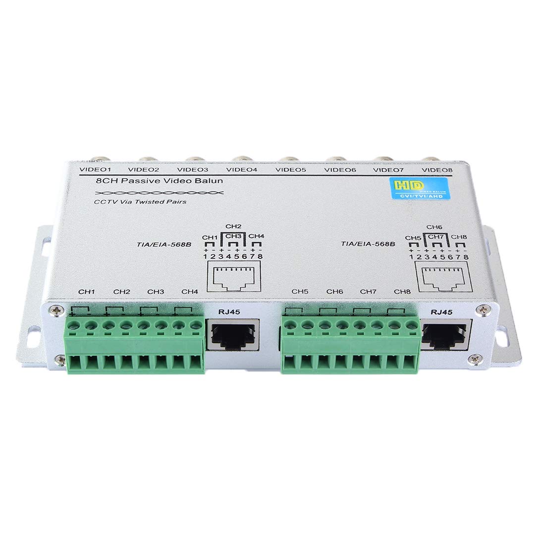 Balun vidéo passif LLD HD208 pour centraliser 8 caméras de surveillance sans câble coaxial