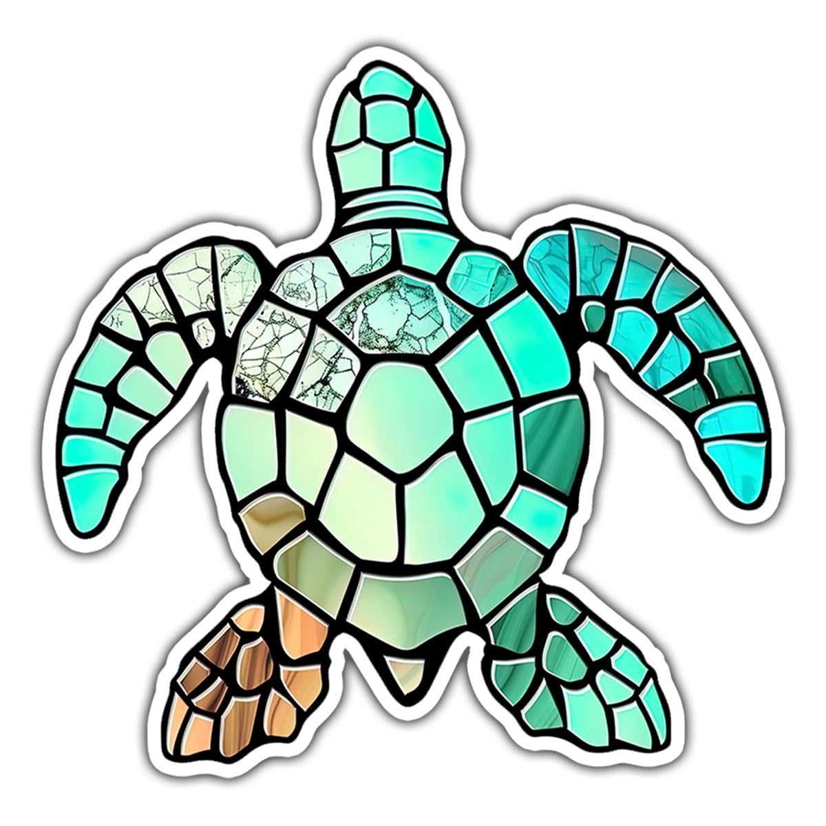 (3Pcs) Sea Turtle Vinyl Bumper Sticker Decal, Sea Turtle Laptop Sticker, Sea Turtle Decal, Turtle Sticker, Ocean Theme Decal - Stickers for Laptop Water Bottle Phone Car Window Helmet 3 Inches