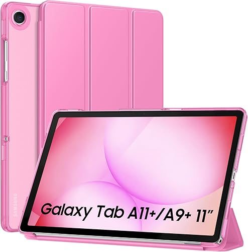 Vista 19 de MoKo Funda para Galaxy Tab A9+/A9 Plus de 11 pulgadas 2023, Funda Protectora Inteligente Delgada con Soporte y Carcasa Trasera Translúcida de PC