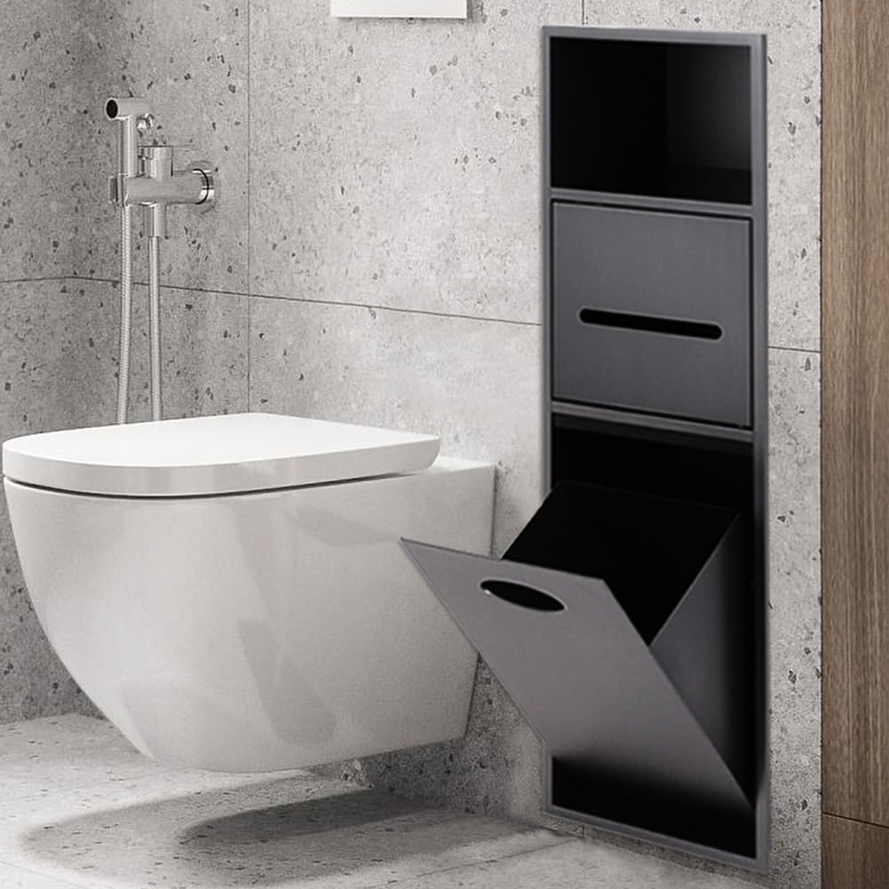 Doccia in acciaio inox – Porta carta igienica da incasso da parete rt per bagno e hotel salvaspazio nizer 18 x 80 x 12,5 cm design resistente ed elegante