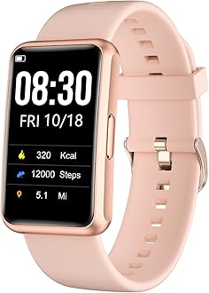 Sponsored Ad - Fitness Tracker No Bluetooth No APP/Phone Required, Fitness Watch for Men Women Parents Pedometer Watch with Sleep Tracker Steps Counter Alarm Clocks IP68 Waterproof (Pink)