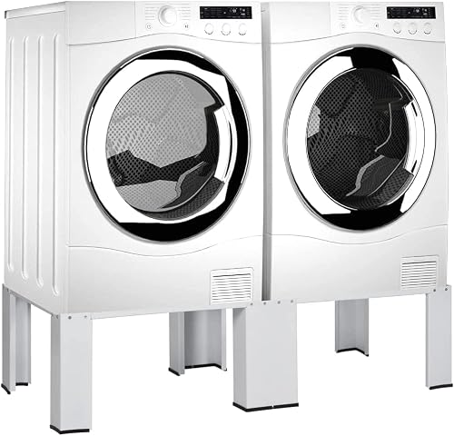 INLIFE Double Washer Dryer Stand Heavy Duty Washing Machine Pedestal Adjustable Height Base for Mini Air Conditioner Refrigerator Dryer 50\"x 21.5\"x 12.8\" (WxDxH) - Thumbnail 2