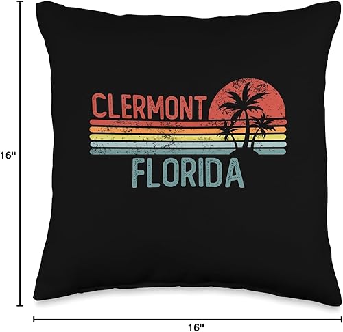 Miniatura 4 de Happy 4th of July Patriotic Weekend Road Trip 2222 Clermont Florida Funny USA City Trip Home Roots - Almohada de 16 x 16 pulgadas, multicolor