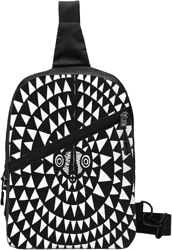 Amazon ボディバッグ ワンショルダー 彼氏 ボーイフレンド メンズ バレンタインデー 21x30cm アフリカの月の部族の古代美術 デザイン とぬりえのページのインクアートワーク ベクトルイラスト ポータブルチェストバッグ 登山スポーツバッグ シンプルで軽いレジャー