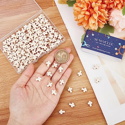 SUNNYCLUE 1 Box 200Pcs White Cross Beads Synthetic Turquoise Tiny Small Cross Beads Semi Precious Stone Bead Loose Spacer Beads for Jewelry Making Beading Kit Beaded Bracelets DIY Craft 8x10mm - Image 3