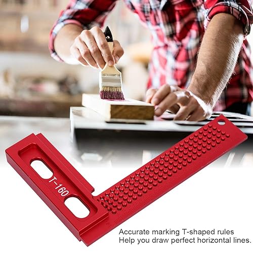 Miniatura 3 de T-160 Regla de marcado de carpintería Calibre de escritura Regla de carpintería Regla cuadrada T Regla cuadrada Regla de ángulo recto Regla de