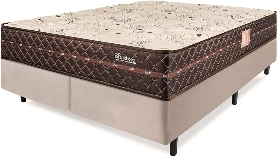 Cama Box Colchão King Firme Espuma D33 Antialérgico Certificado 193x203x54cm - BF Colchões