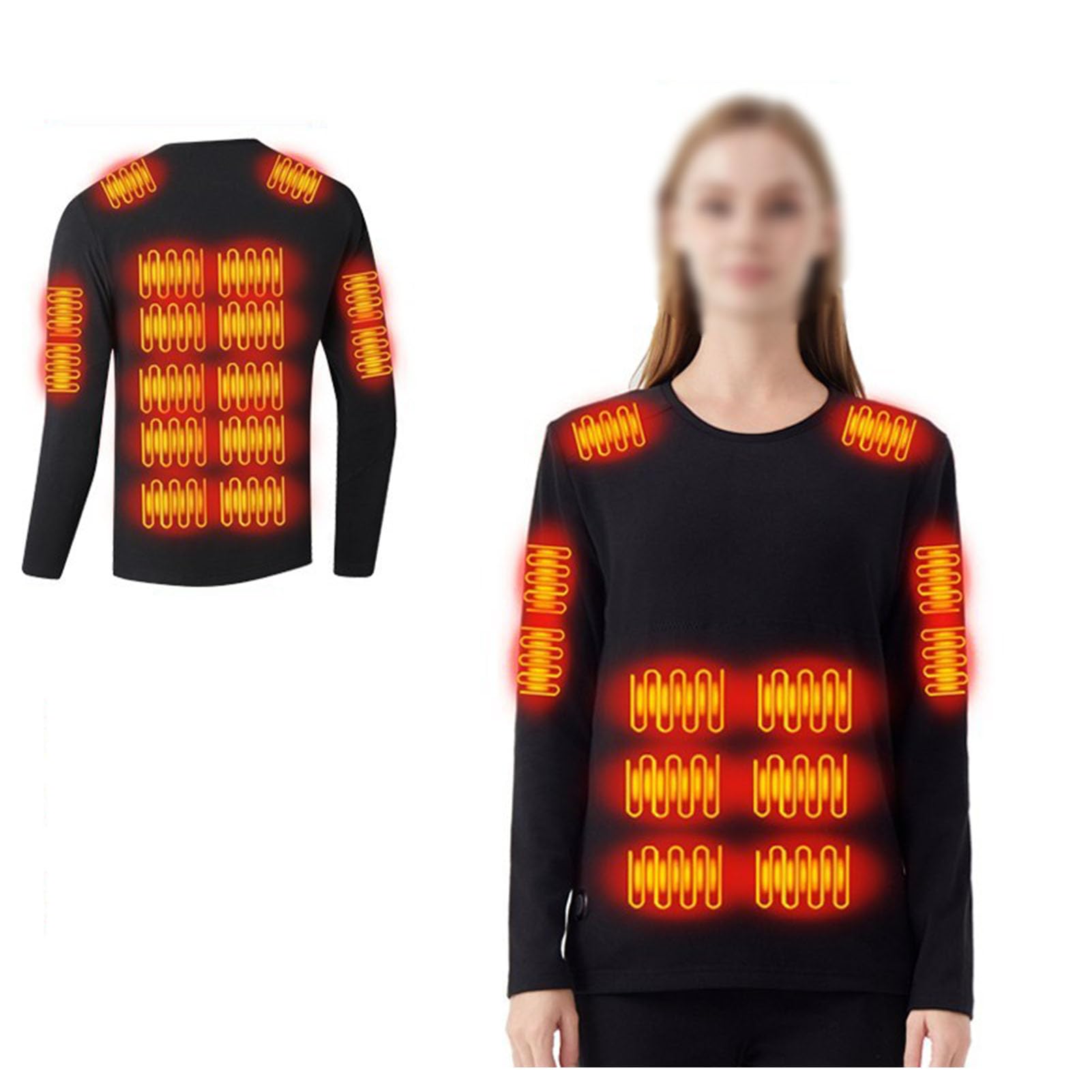 Completo Intimo Termico Riscaldato per Uomo con 42 Zone di Riscaldamento Top e Pantaloni Riscaldati Intelligenti USB Adatti per l'inverno