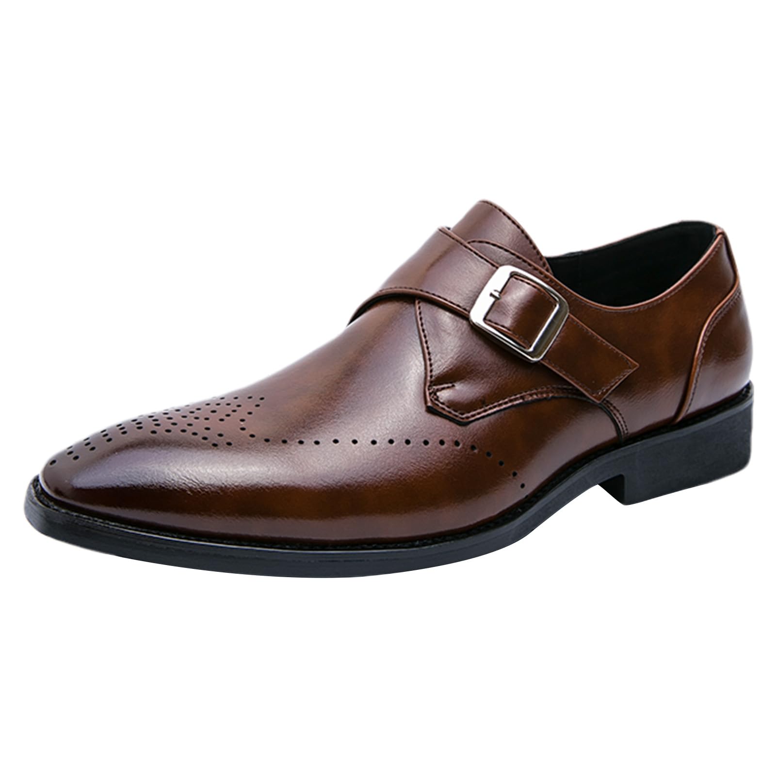 ANUFER Hombre Monje Soltero Zapatos Inteligente Estilo Británico Cuero de Microfibra Vestido Brogues