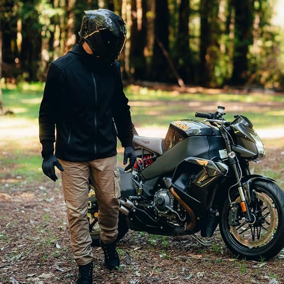 NBT Clothing Scout Cargo Motorcycle Pants - CE A-Rated Armor, Abrasion-Resistant, Modern Fit, Breathable Woven, Black/Taupe