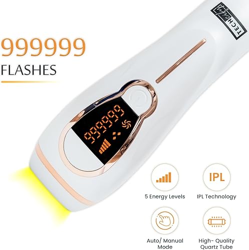 Miniatura 5 de TECHCIFY Depilación láser  Depilación permanente sin dolor para mujeres  Depilación IPL con cinco niveles de energía y 999999 destellos  Depilación
