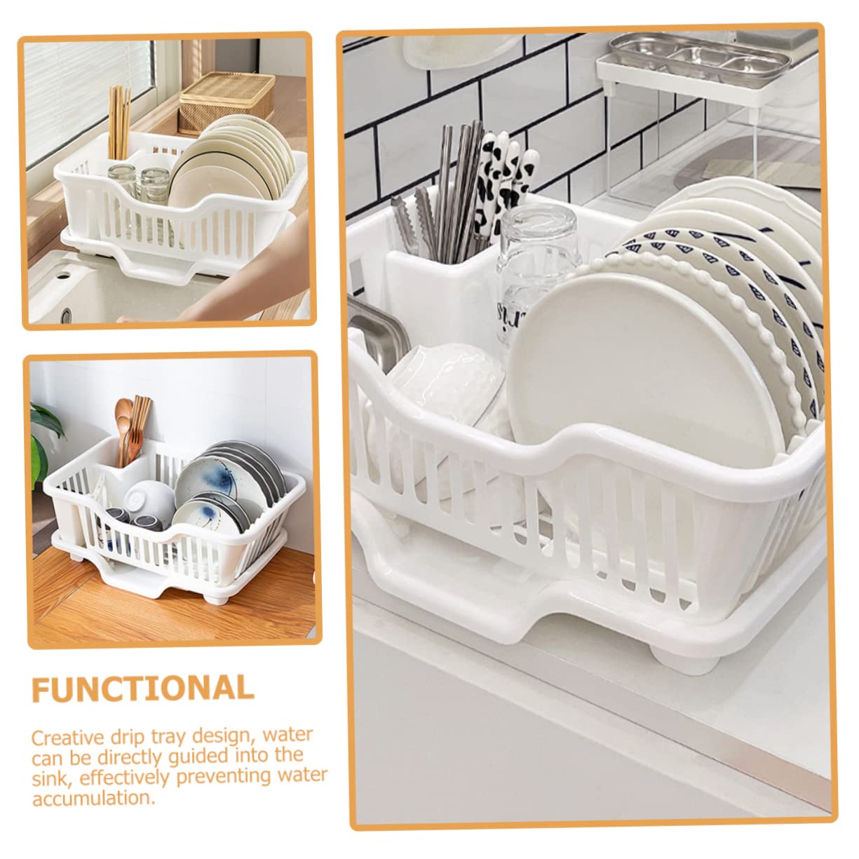Cabilock Estante De Almacenamiento Escurridor De Platos Soporte Para Utensilios Diseño Compacto Útil y Fácil De Instalar