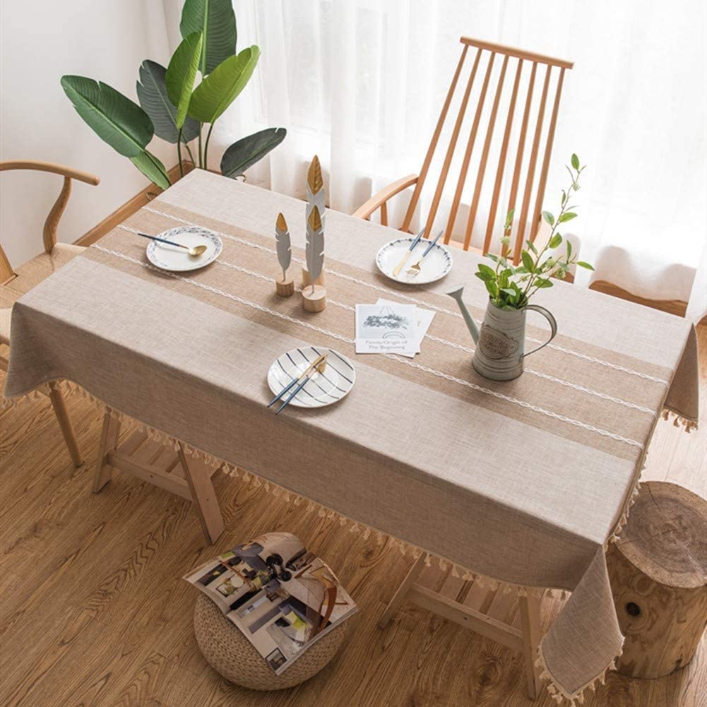 Nappe de table essuyable 140X140 cm anti-tache couleur café pour un entretien facile