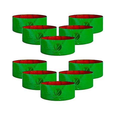 PLANT CARE HDPE Gardening Grow Bag, Nursery Cover Green Bags, Indoor & Outdoor Grow Containers for Vegetables Fruits Flowers.-Pack of 10 (15 in X 6 in)