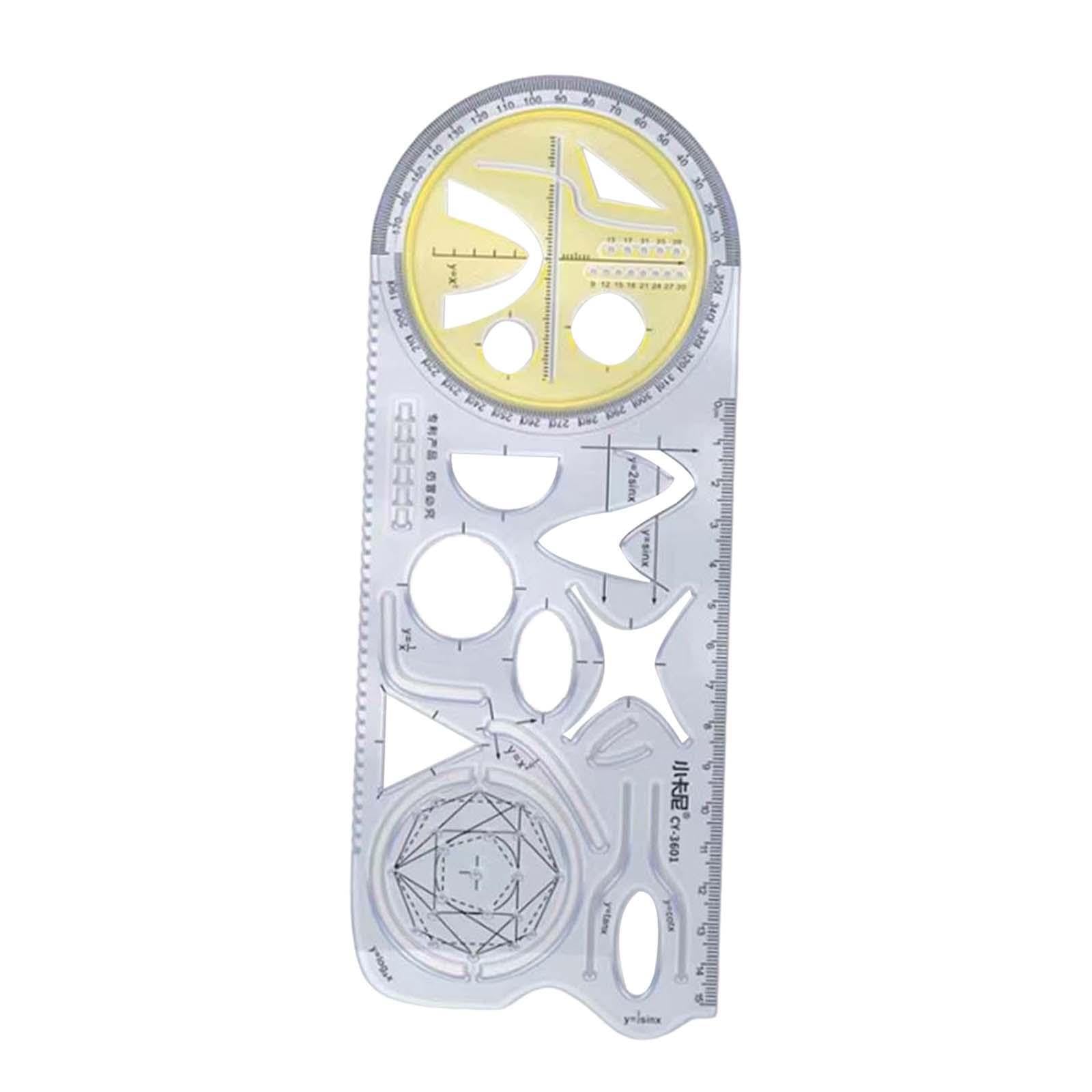 Alcxazs White Geometric Ruler Best Choice Multifunctional Drawing Template Tool Teachers Artists And Students Marking And Layout. Math Teaching Building Form Work, Style A