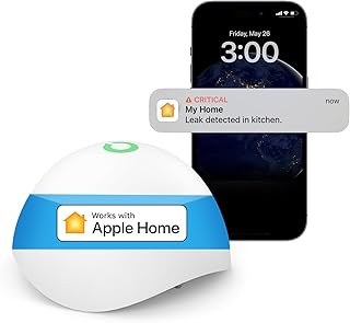 meross Smart Water Leak Detector, WiFi Water Sensor Support Apple HomeKit, SmartThings, IP67 Waterproof with App Alerts, A...
