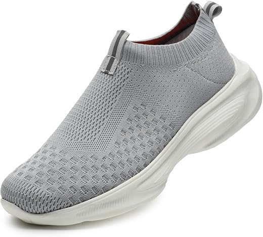 Acteo Men’s Textile Knit Slip-On Shoes | Lightweight Breathable Casual Sneakers with Cushioned EVA Sole | Comfortable Walk...