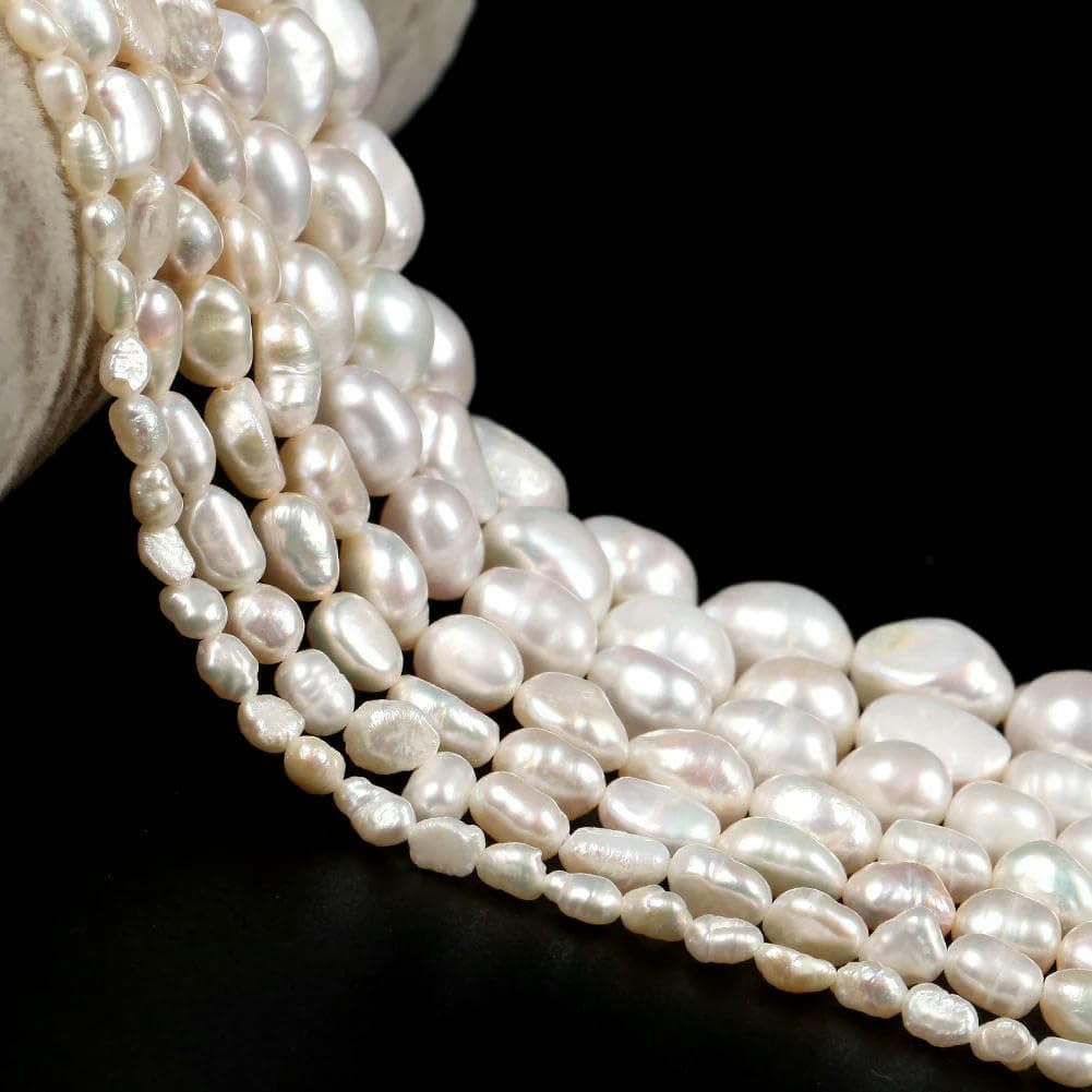 Perlas naturales de agua dulce, forma irregular, sueltas, perforadas, para hacer joyas, collares y pulseras, redondas, 10-11 mm