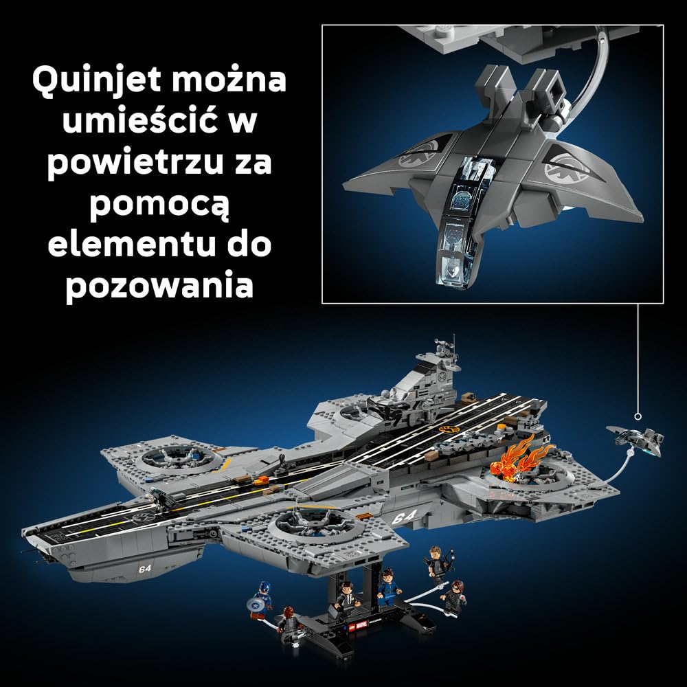 LEGO | Marvel Lotniskowiec T.A.R.C.Z.Y. 76354 | Kolekcjonerski zestaw konstrukcyjny, model do ekspozycji, prezent dla fana Marvela, dla mężczyzn i kobiet, 3057 elementów