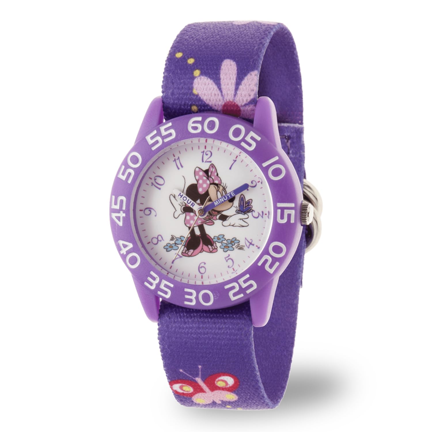 Minnie Mouse Watch for Girls – Cute Minnie Mouse Watch for Toddlers & Girls – Gift Young Fans – Watches Kids 3-5 with Purple Bezel & Reversible Nylon Strap