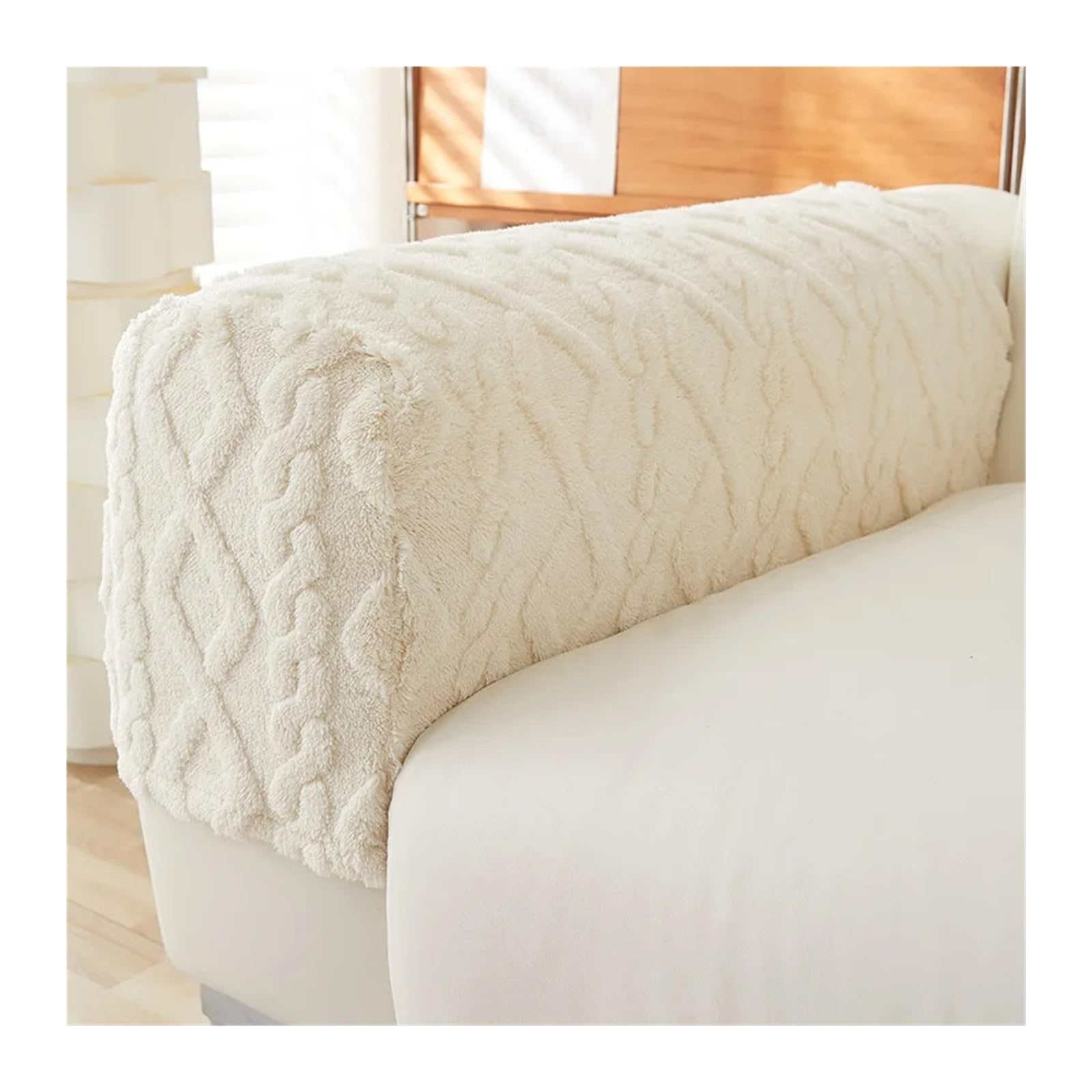Housse accoudoir canapé pour réparer tissu usé et éliminer les taches de frottement blanc
