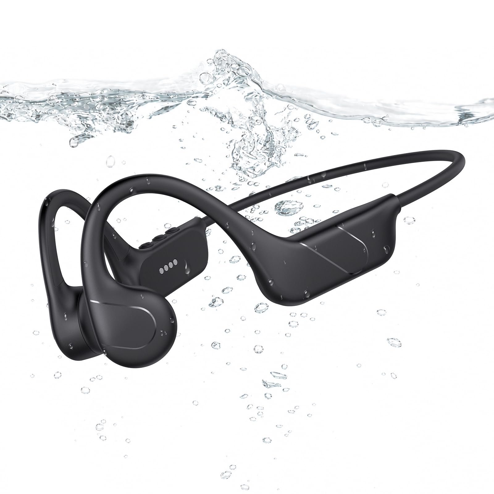 Cuffie Conduzione Ossea Nuoto IPX8, Bluetooth 6.0, MP3 32GB Memoria | 12 Ore Riproduzione Auricolari Conduzione Ossea per Nuoto, Fitness, Corsa e Bici