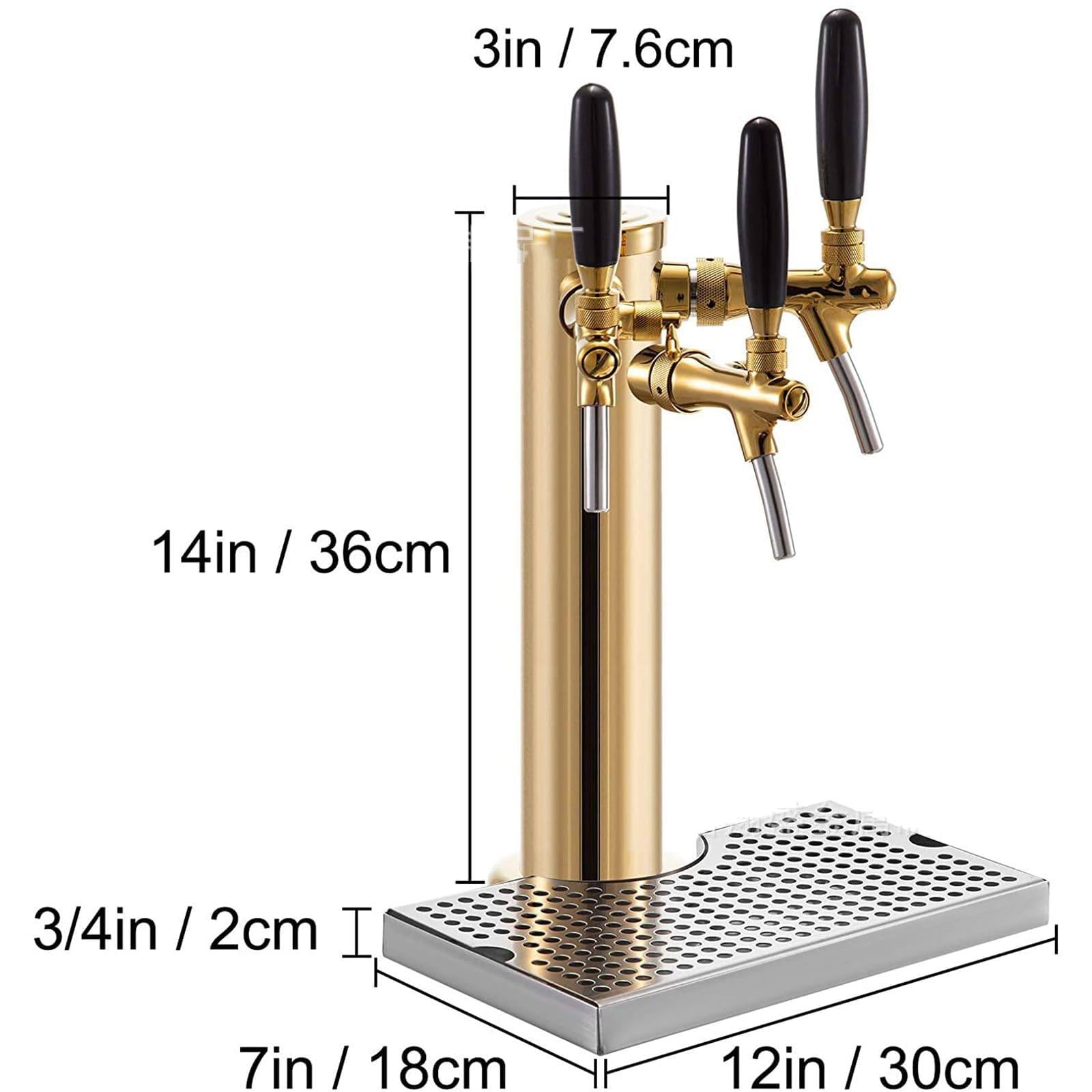 Dispenser a torre per birra con vassoio antigoccia, in acciaio inox, attrezzatura per servire birra e vino, per feste, bar, pub, ristoranti