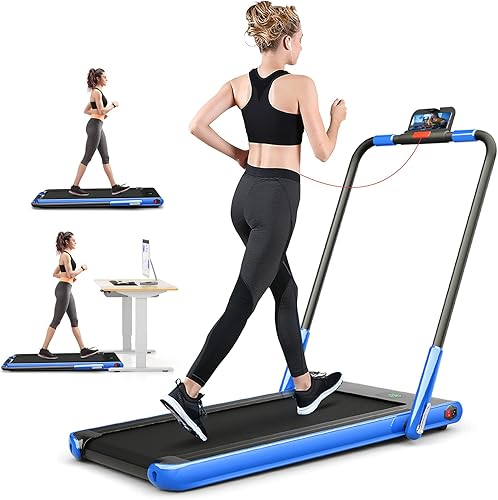 Miniatura 1 de SAFEPLUS Caminadora para debajo del escritorio, 2 en 1 portátil con modos de caminar, trotar y correr para el hogar y la oficina