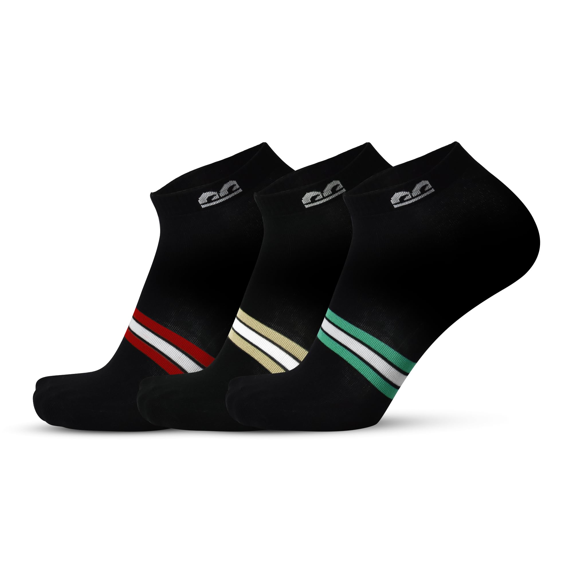 Bamboo Sports Socks for Men | Ankle Length Low Cut Premium Material | Odour-Free, Breathable & Durable | Padded Base & Anti-bacterial | 3X Softer than Cotton Socks | Blk Multi-image-42