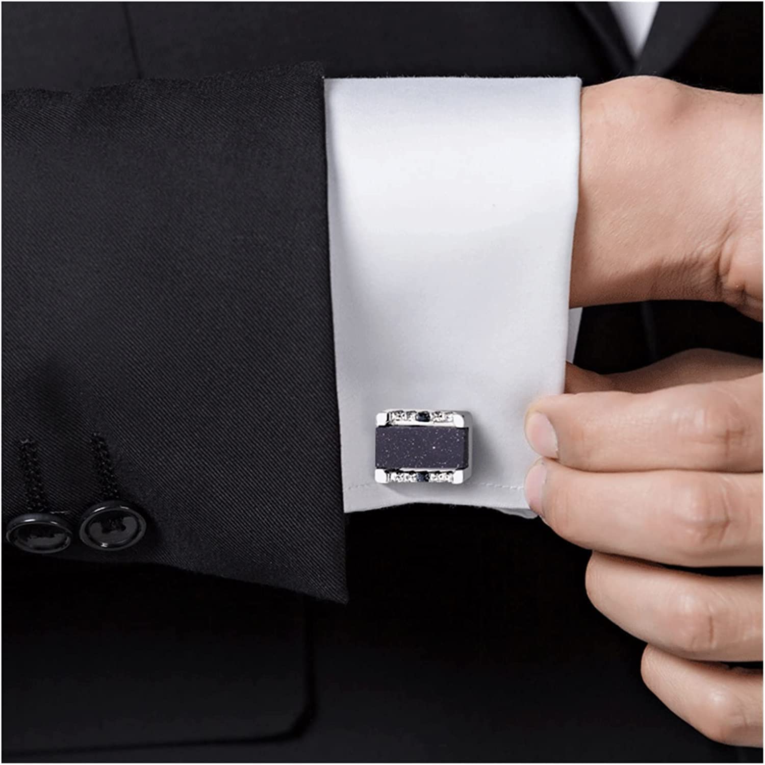 Gemelos de Traje de Camisa Trjgtas, Camisa de Negocios para Hombre, Caja de Regalo con tecnología de Corte Tridimensional (Talla única)