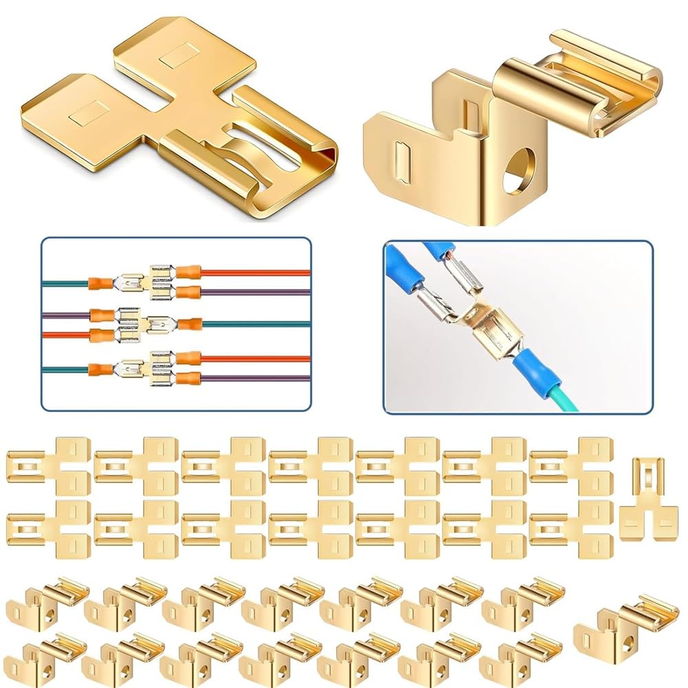 Littimoon Piggyback Spade Connectors Quick Disconnect Electrical Wire Spade Terminals Adapter