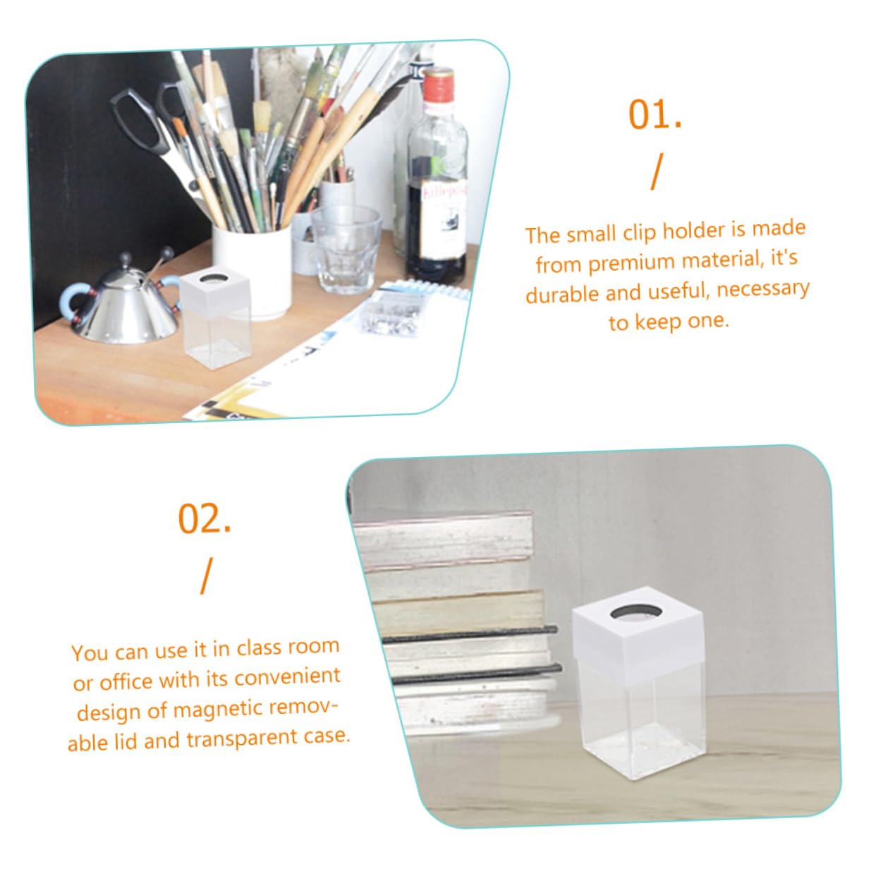 Operitacx 8piezas Soporte De Clips Magnéticos Forma De Cubo Organizador De Papelería Pastel Almacenamiento Para Clips De Papel y Accesorios De Oficina