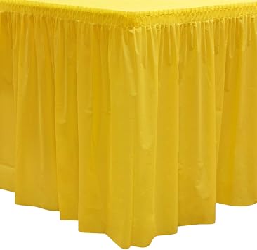 Party Essentials Plastic Table Skirt, 2-Count, 29" W x 8 96" L, Harvest Yellow