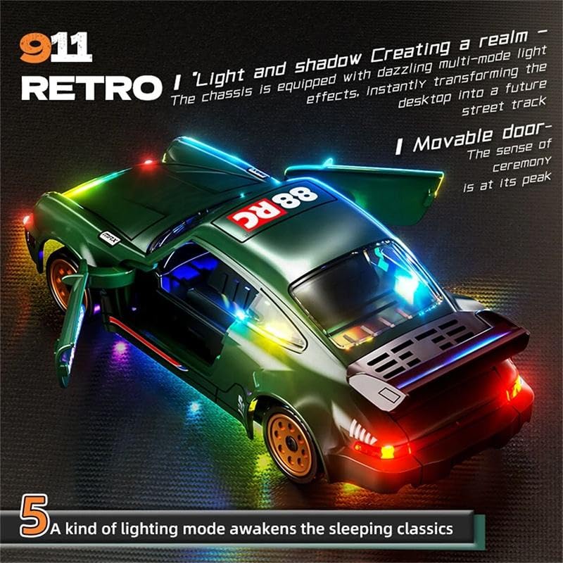 Image of Bestie toys Mini RC Drift Car with Gyro, 1 /43 Scale Remote Control Car High Speed Racing Micro Small with Full Proportional RTR 2.4GHz Remote 2 Tire Sets 8 Cones (Porche 911 Black Special Edition)