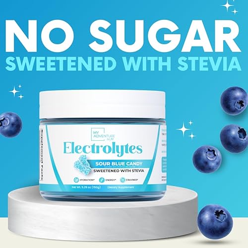 Miniatura 6 de Zero Sugar - Polvo de electrolitos de caramelo azul agrio - Hidratación refrescante - Energía sin cafeína - Todos los ingredientes naturales -