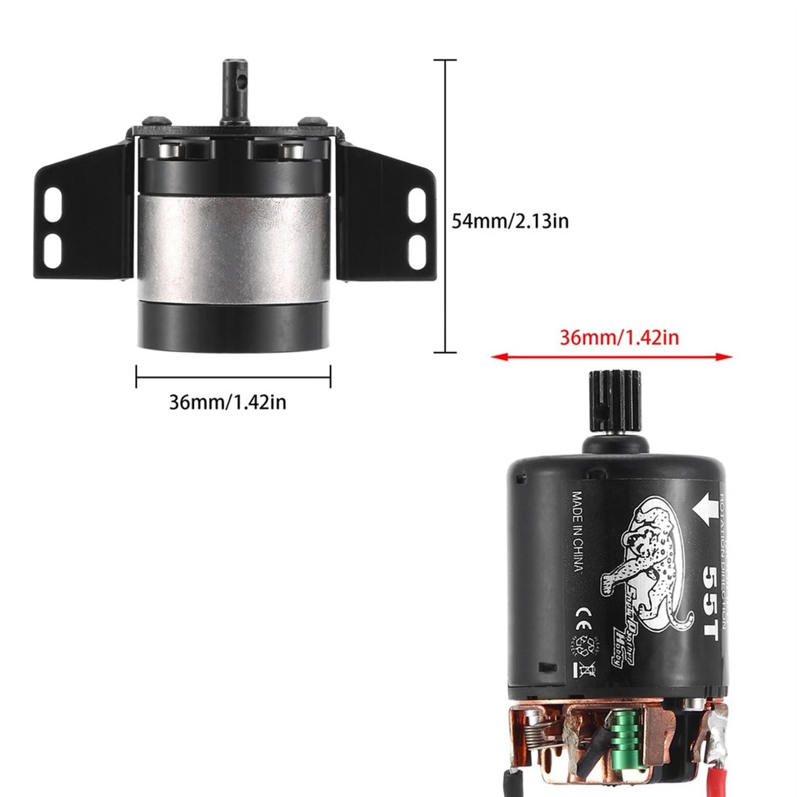 1: 5 Ratio Réducteur Transmission de boîte de vitesses planétaire avec moteur 540 55T for TRAXXAS HSP REDCAT TAMIYA HPI RC4WD Axial,Utilisation durable