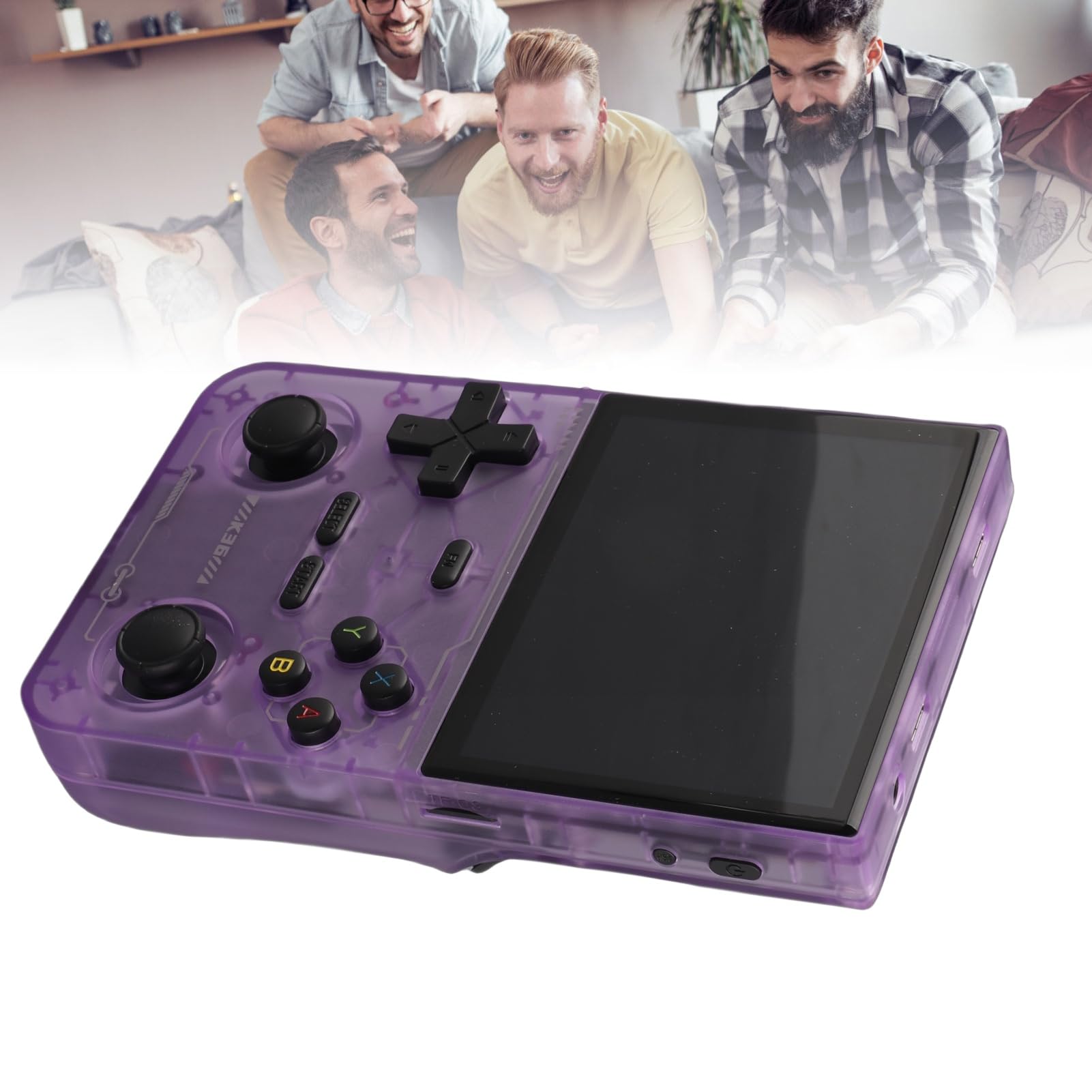 Console di gioco portatile retrò, lettore di giochi portatile con schermo HD da 3,5 pollici (640x480), doppio joystick 3D e batteria da 3500 mAh per il divertimento e (Viola)