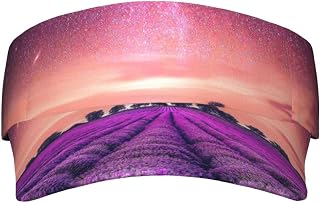 XIXIAN Lavender Fields Printed Adult Sunscreen Visor Cap Lightweight and Breathable Adult Sun Visor Empty top hat Versatile Outdoor hat