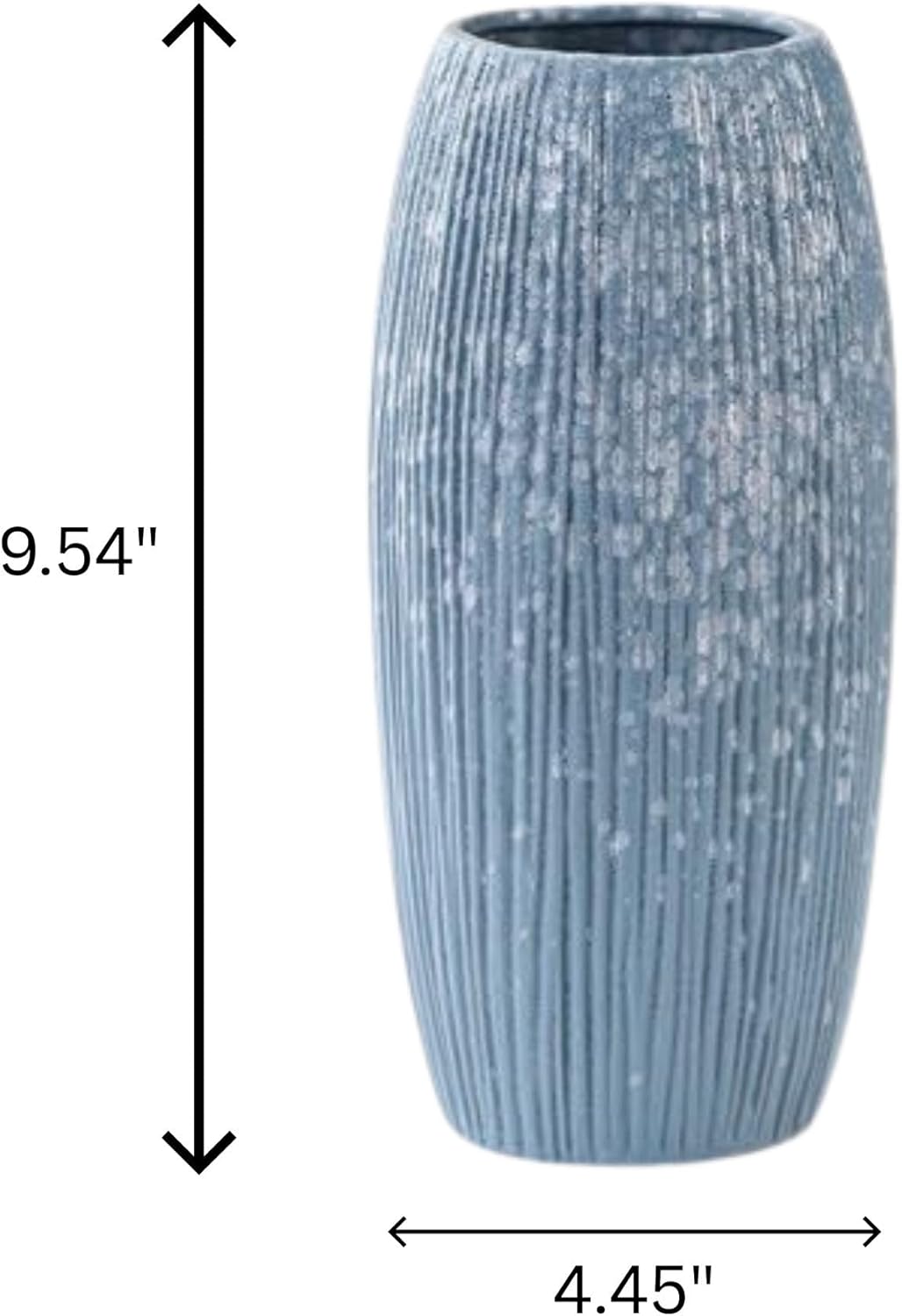 Premium Blue Ceramic Vase – Ribbed Tall Flower Vase for Home Décor, Modern Minimalist Table Centerpiece, Pampas Grass, Dried Flowers, Shelf & Living Room Decoration - Image 3