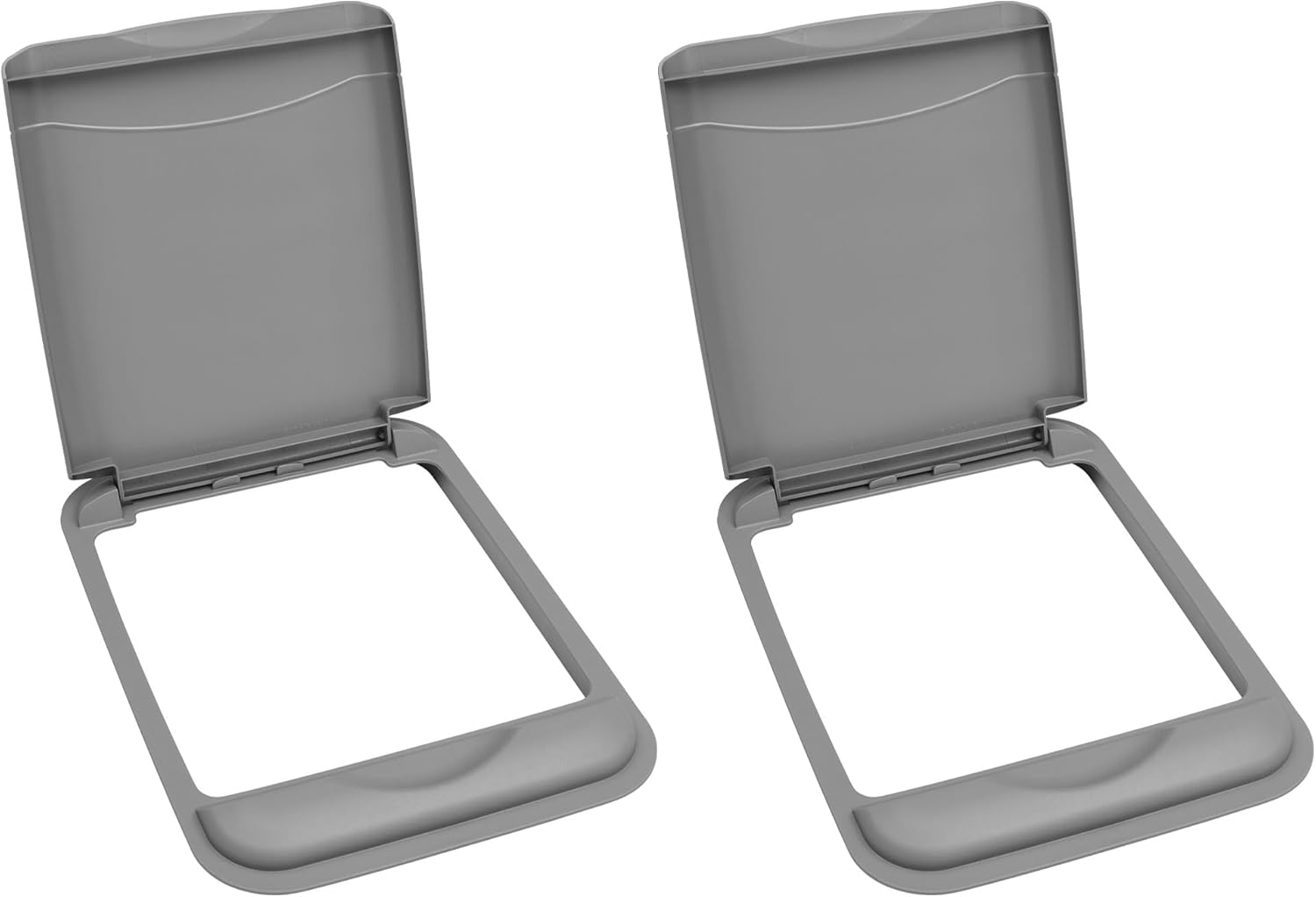 Rev-A-Shelf 50 Qt Under Sink Replacement Plastic Garbage Can Lid for Base Kitchen and Bathroom Cabinet, Silver, RV-50-LID-17-1-40 (2 Pack)