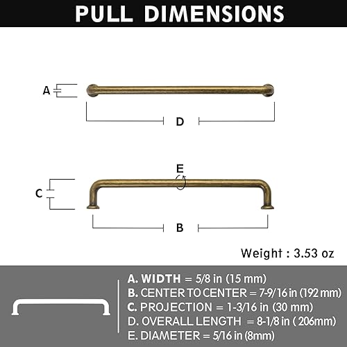 Miniatura 2 de Yanxia Juego de 12 manijas de gabinete negras mate de 7 916 pulgadas de centro a centro, accesorios modernos y minimalistas para mejorar el hogar