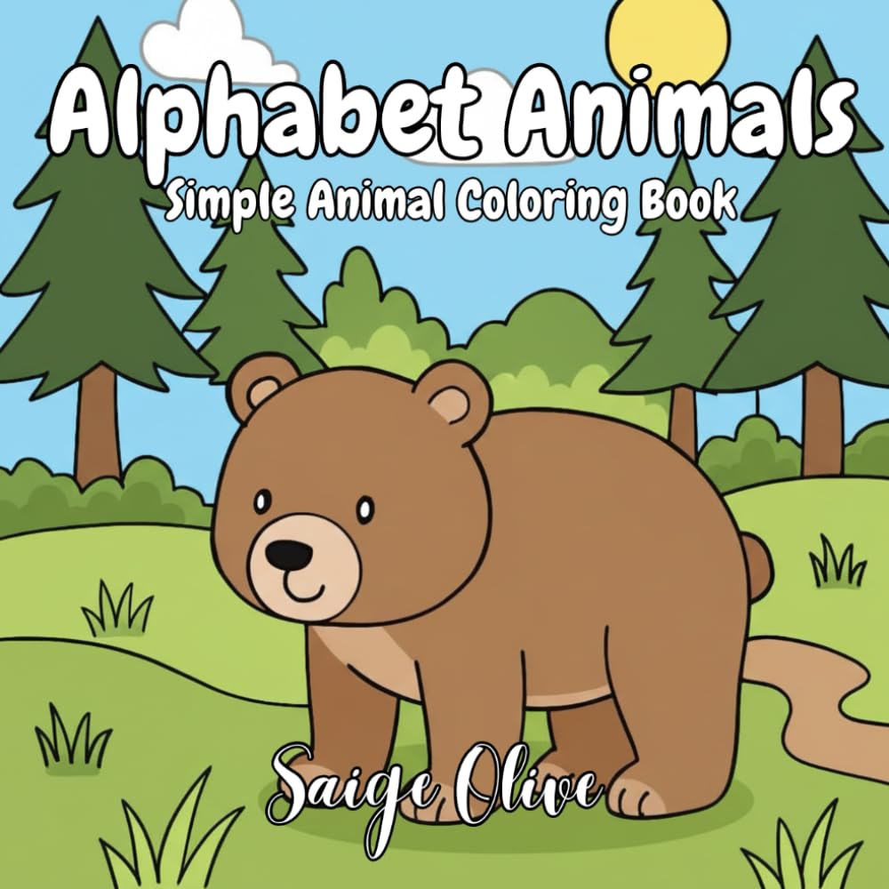 Alphabet Animals: Simple Animal Coloring Book